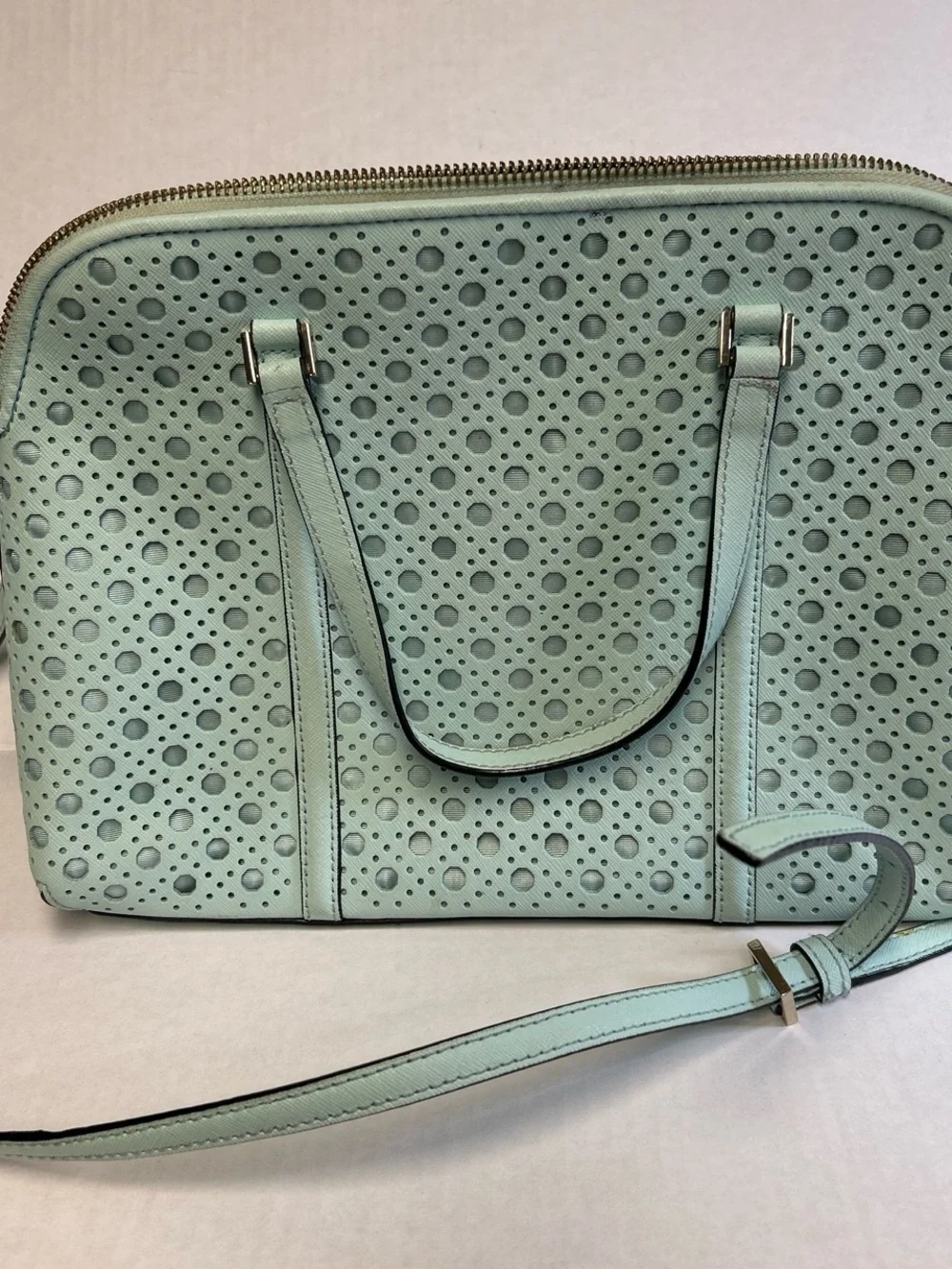 kate spade | Bags | Kate Spade Mint Perforated Dome Satchel | Poshmark